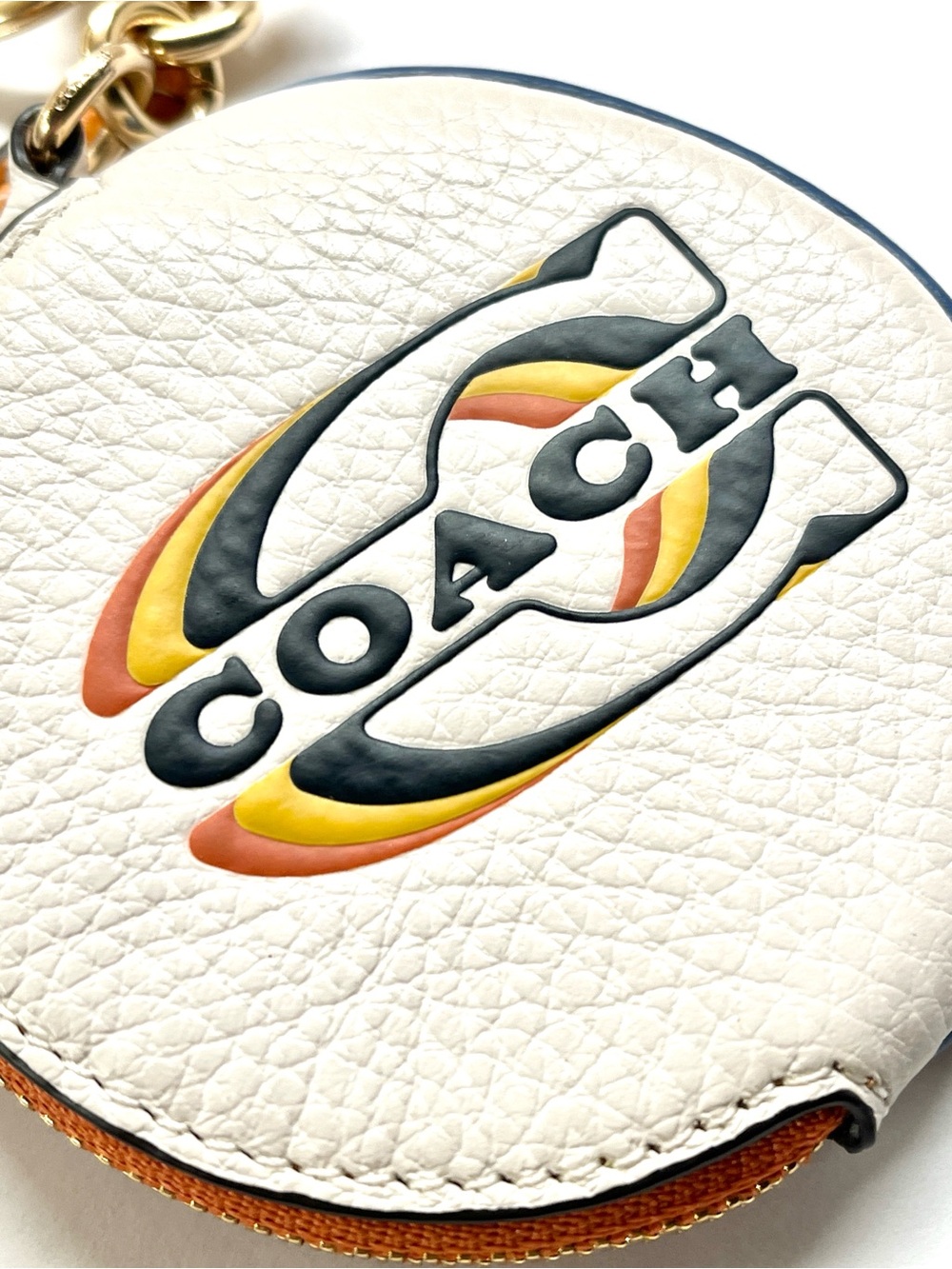 Coach Round Coin Pouch Key Fob Bag Charm NWT - Picture 3 of 7